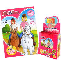 Bibi & Tina Pferdestarkes Sticker-Album - Album + Boîte de 36 pochettes