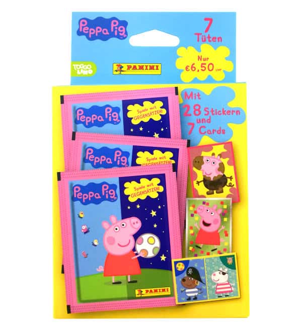 Panini Peppa Pig Spiele mit Gegensätzen stickers + cards - Blister
