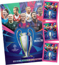 Topps Champions League Stickers 2025/2026 - Hardcover Album + 3 pochettes